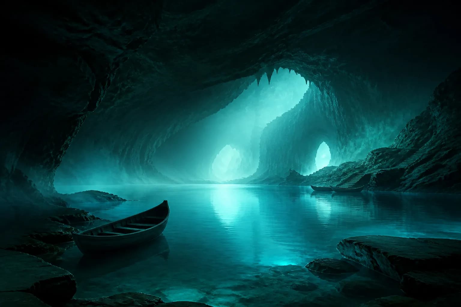 A grey-green hollow with still water