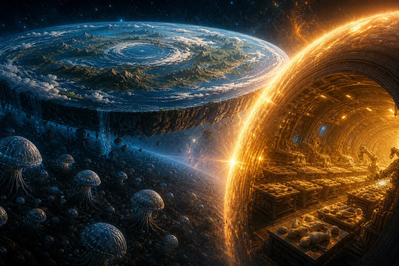 Origin of humankind: mushroom-fungus cells and Star-Lord-made living bodies