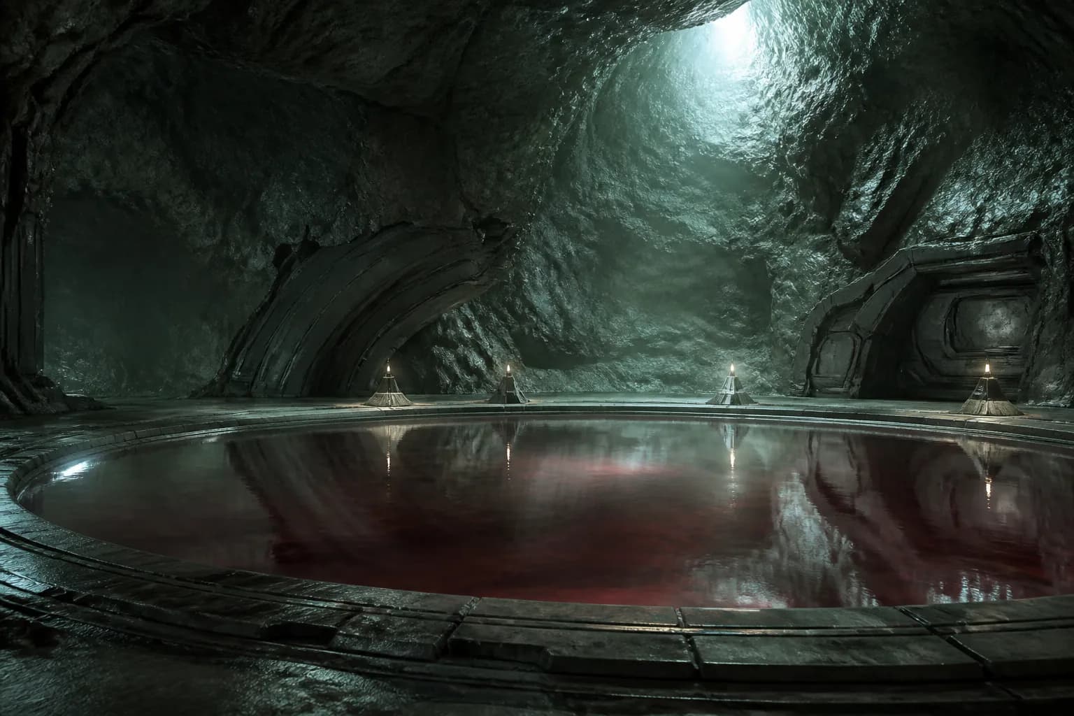 Mercury-crystal radiation pool: unfold a judged soul’s memory; harden a spirit for the first realm